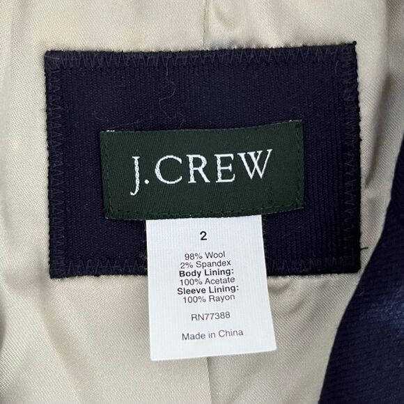 J. Crew Classic Wool Schoolboy Navy Blue Blazer Gold Buttons 2 - Picture 6 of 6